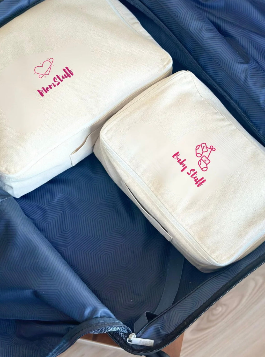4-Piece Mother Baby Birth Hospital Organizing Suitcase Bag Hospital Discharge
Bag Set Stuff Pink