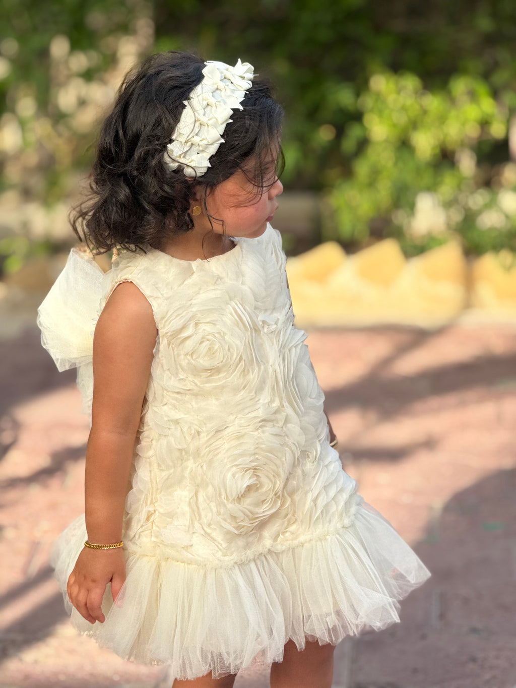 Baby Girl Birthday Party Wedding Dress Short Sleeve Sleeveless Rose Bow Tulle Tutu Lined
